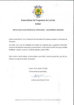 Instalação dos Órgãos da Freguesia