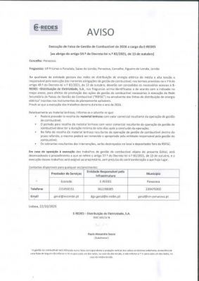 Execução de Faixa de Gestão de Combustível de 2026 a cargo da E-REDES